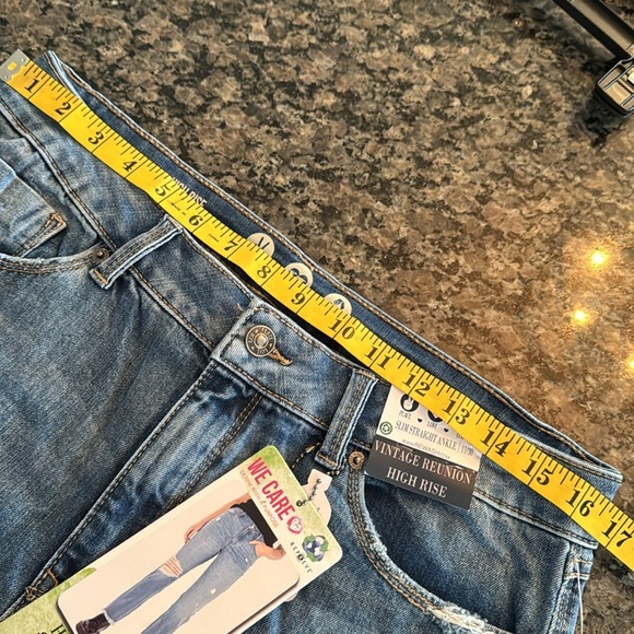 Rewash high rise slim straight Blue Distressed Jeans NWT 11/30 - Picture 7 of 15